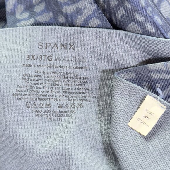 SPANX Women's Blue Patterned High-Waisted Leggings Size 3X - Picture 8 of 12